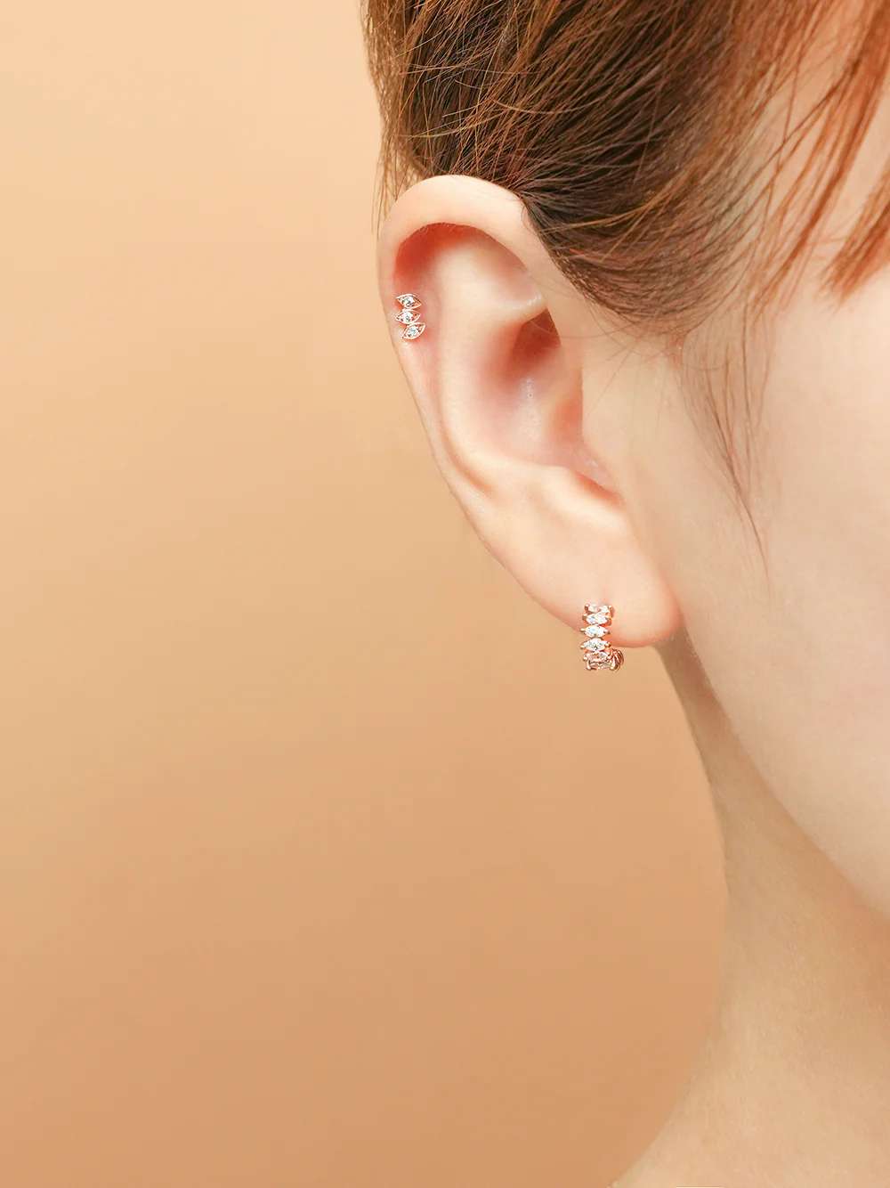 14K Gold Wing Curve Cubic Cartilage Earring 18G16G - Image 10