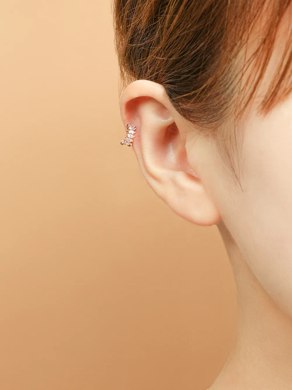 14K Gold Wing Curve Cubic Cartilage Earring 18G16G - Image 4