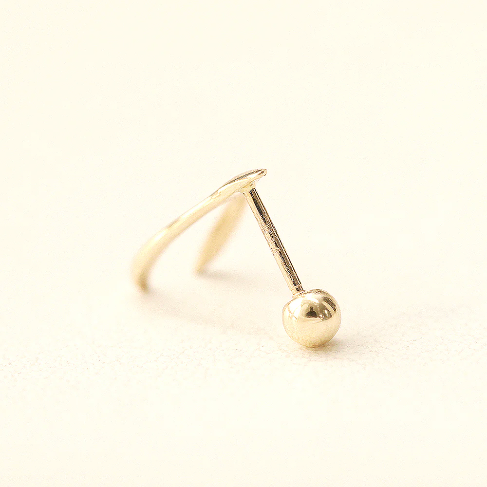 14K Gold Wishbone Cartilage Earring 20G18G16G - Image 10