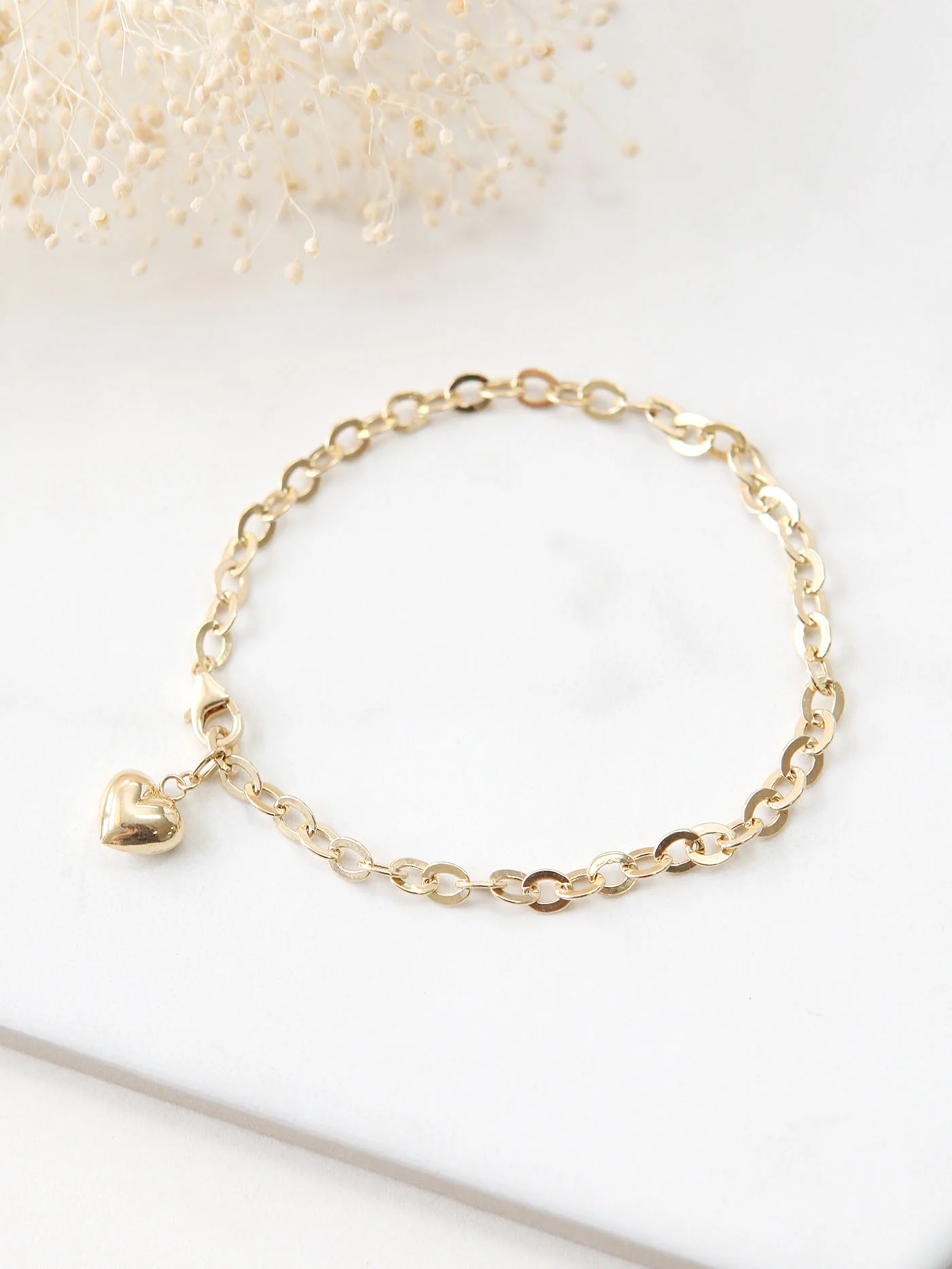 14K Gold Hollow Chain Bracelet - Image 3