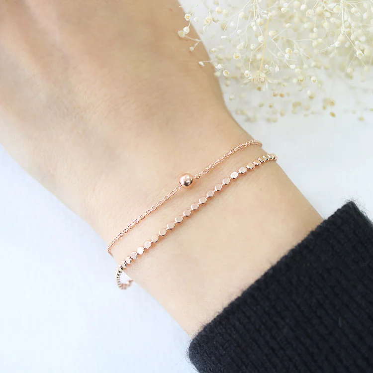 14K Gold Layered Ball Bracelet - Image 5