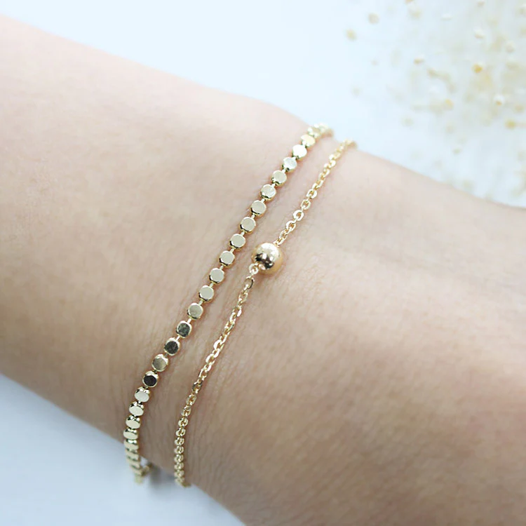 14K Gold Layered Ball Bracelet - Image 7