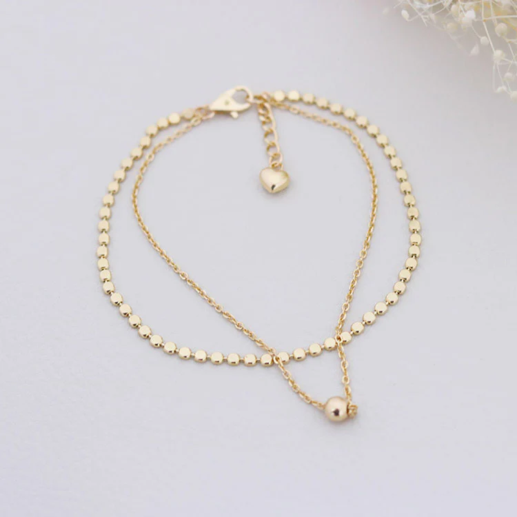 14K Gold Layered Ball Bracelet - Image 8