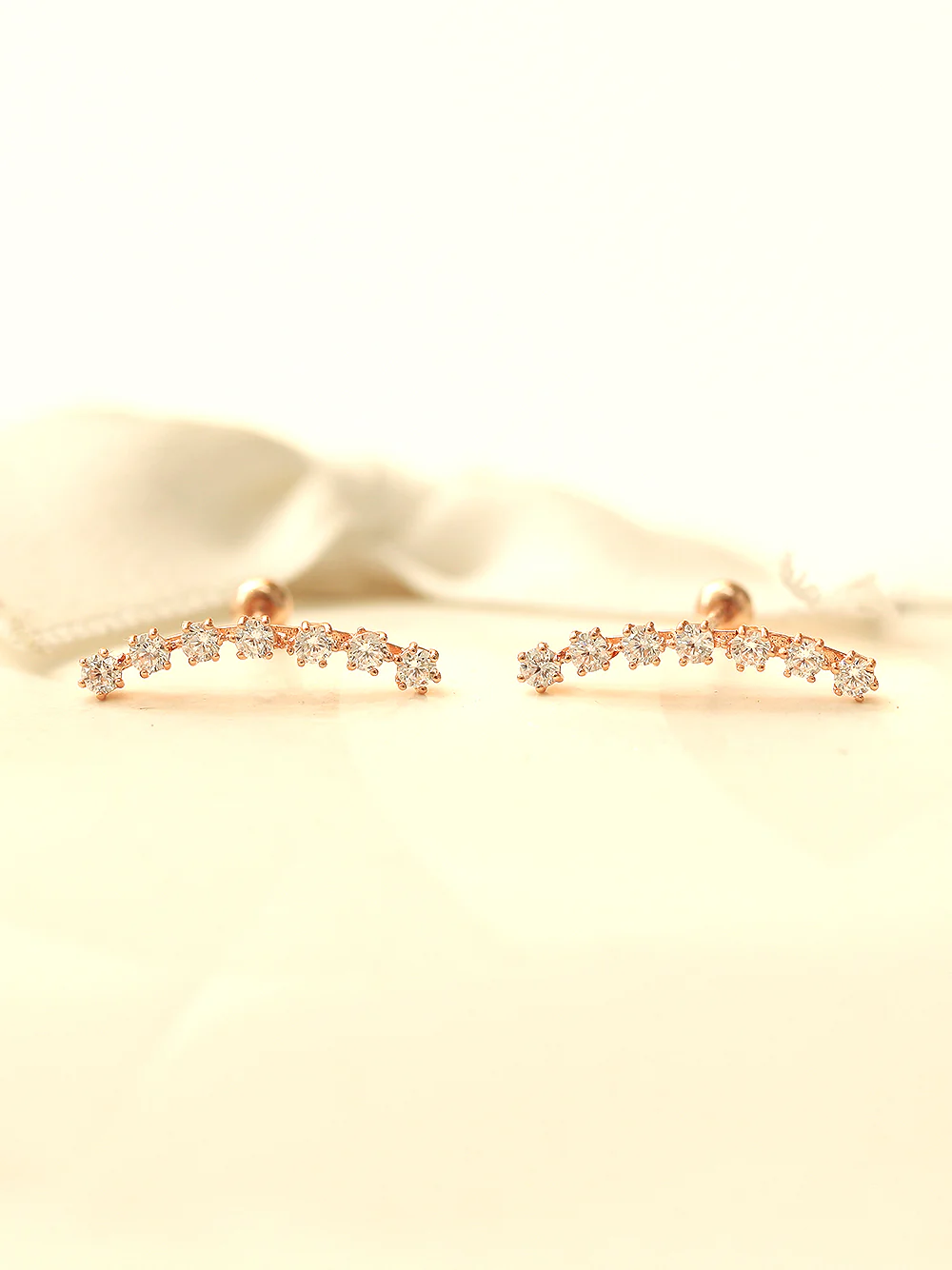 14K Gold Long Curve Cubic Cartilage Earring 20G - Image 6