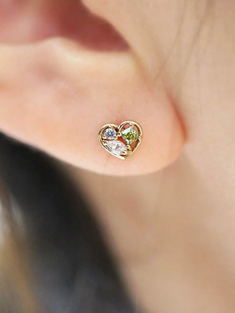 14K Gold Love Heart Cartilage Earring 18G16G - Image 8