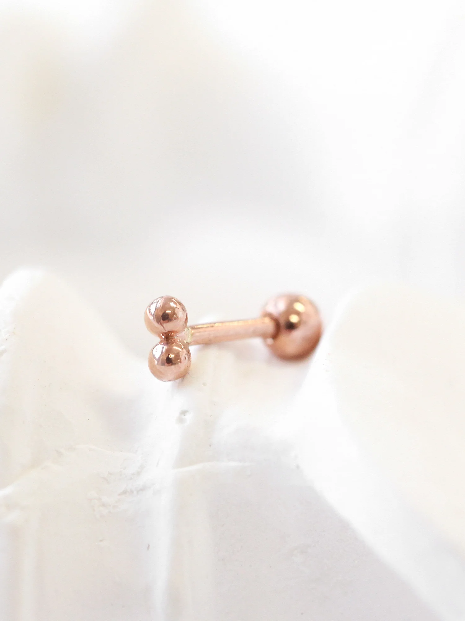 14K Gold Mini Ball Cartilage Earring 18G16G - Image 2