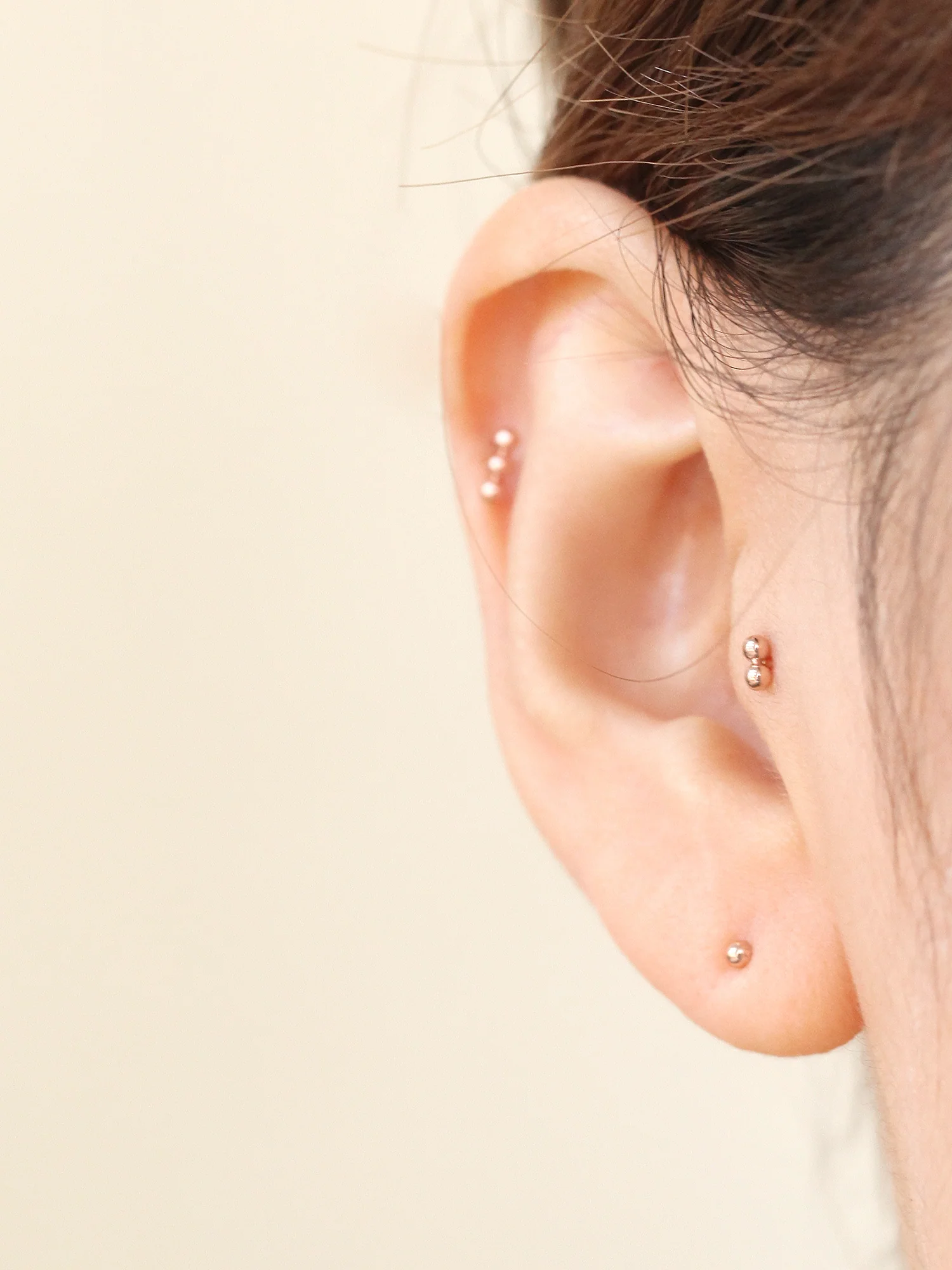 14K Gold Mini Ball Cartilage Earring 18G16G - Image 7