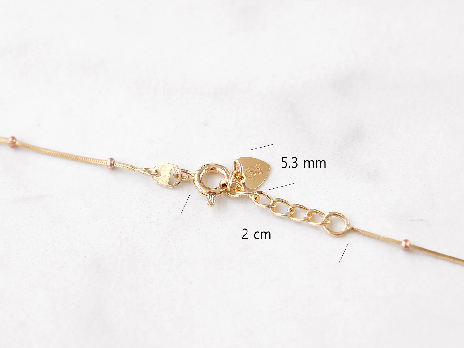 14K Gold Mini Ball Snake Necklace - Image 11