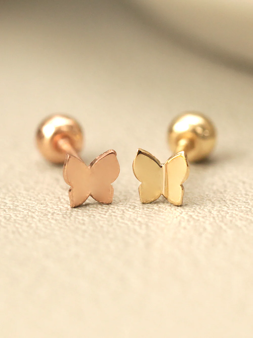14K Gold Daily Mini Butterfly Cartilage Earring 20G18G16G - Image 6