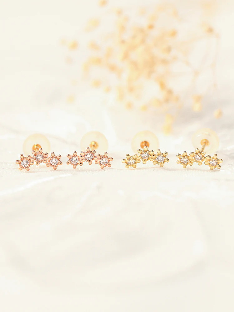 14K Gold Mini Cubic Cartilage Earring 20G - Image 2