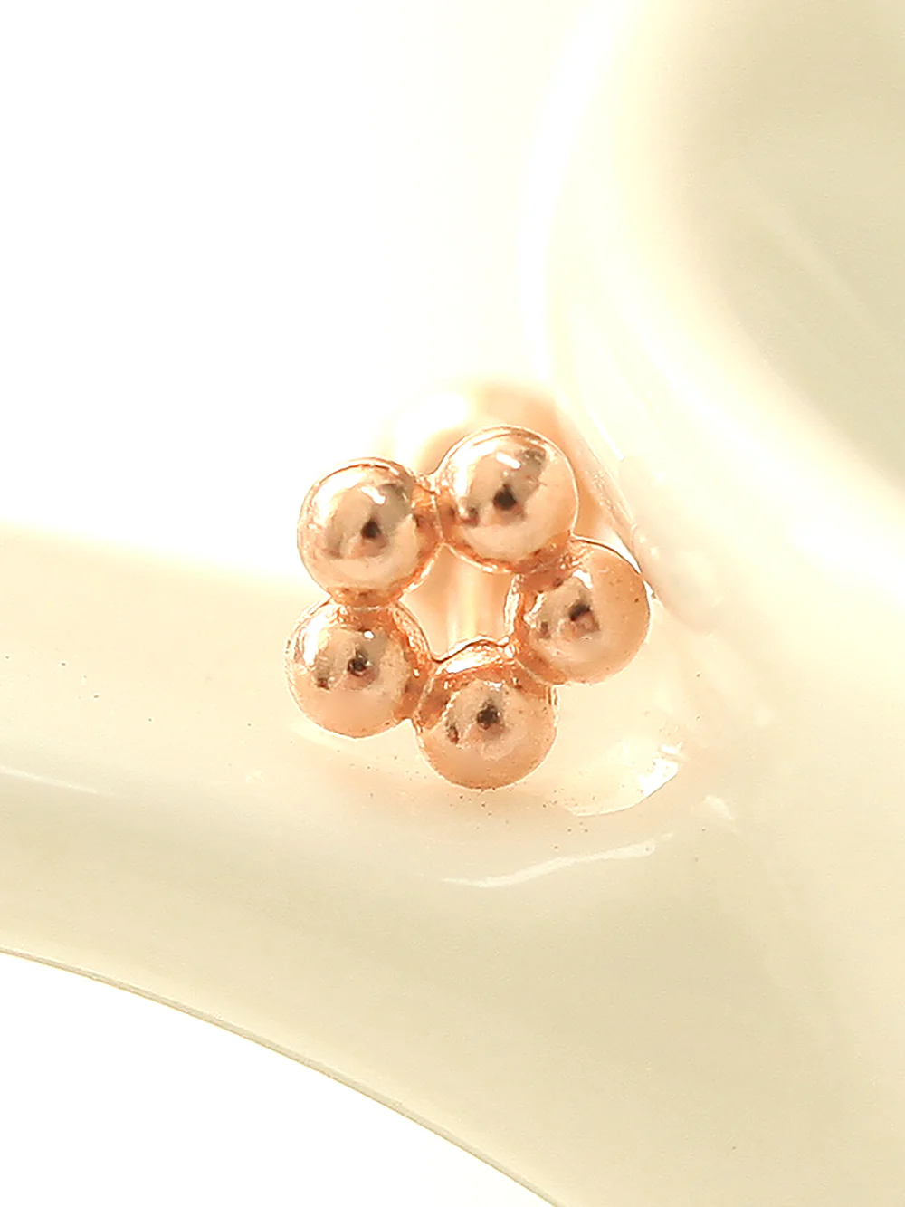 14K Gold Mini Flower Ball cartilage earring 20g - Image 4
