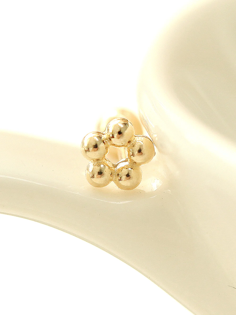 14K Gold Mini Flower Ball cartilage earring 20g - Image 5