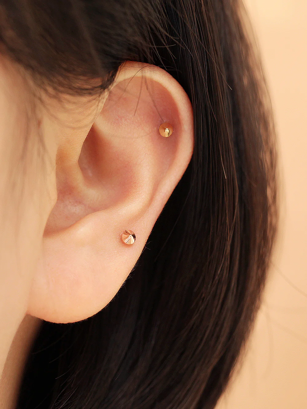 14K Gold Mini Shapes Cartilage Earring 20G - Image 9