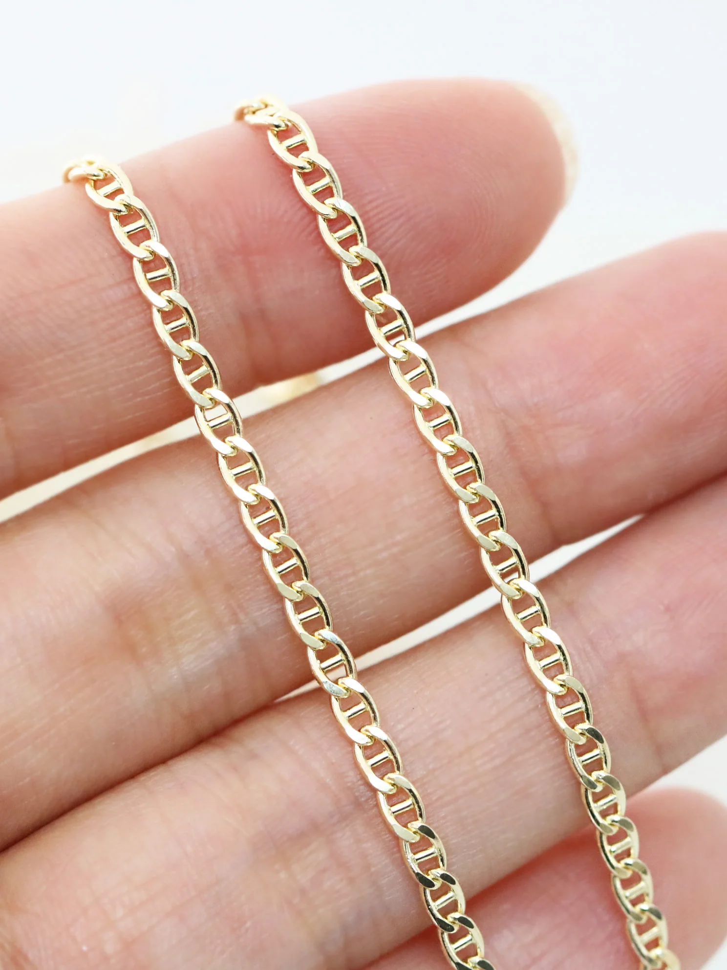 14K Gold Modern Chain Anklet bracelet - Image 6