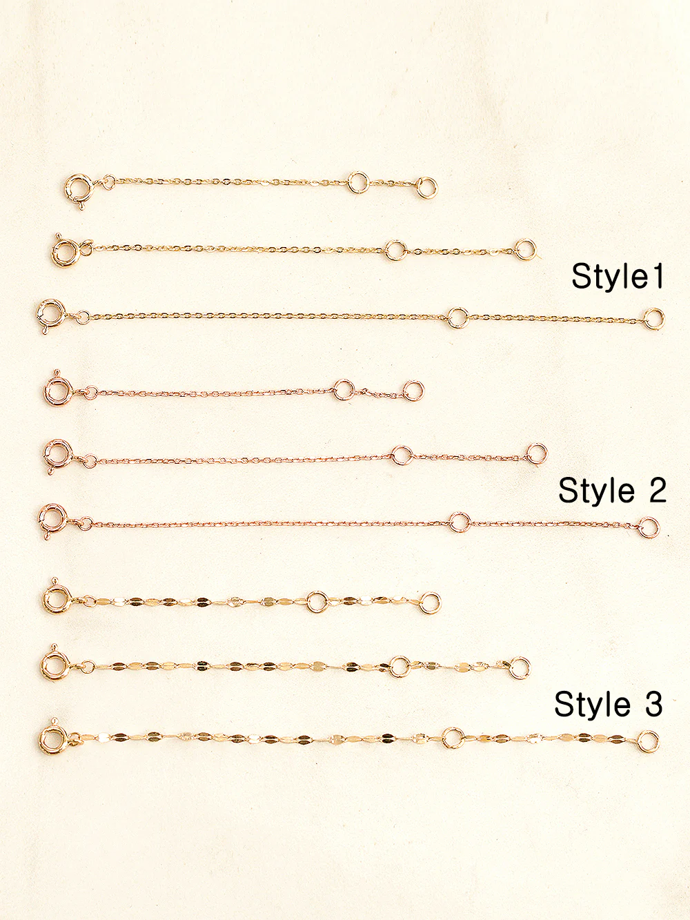 14K Necklace Bracelet Extender Chain 5mm 7mm 9mm - Image 3