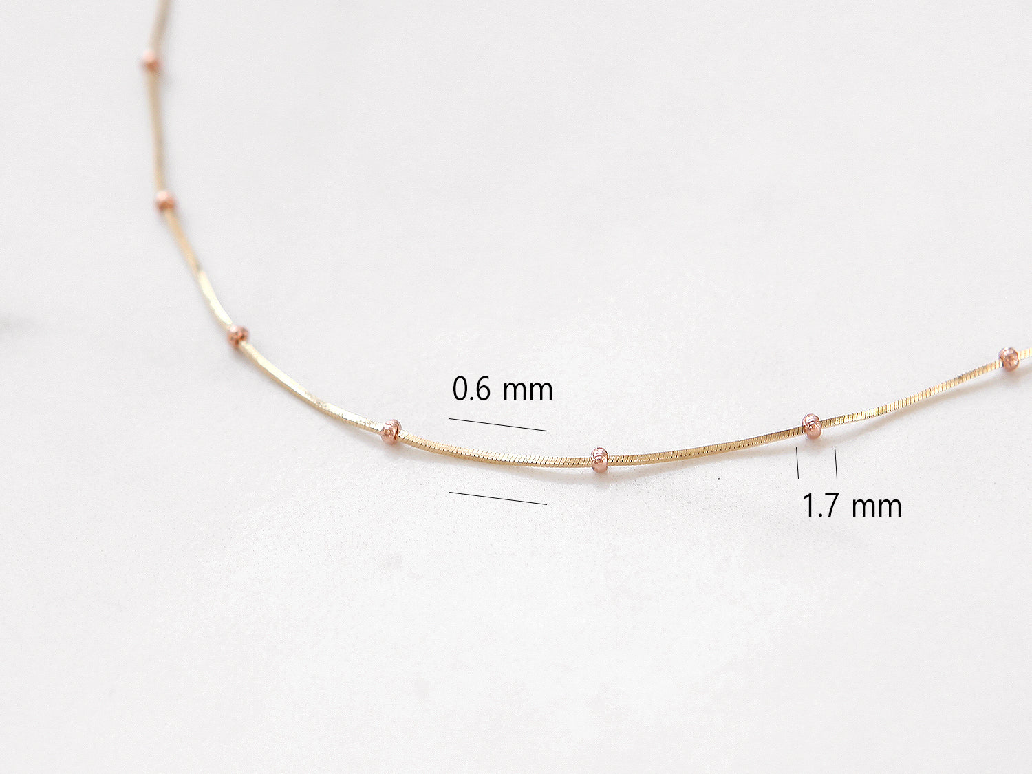 14K Gold One Line Mini Ball Snake Anklet Bracelet - Image 11
