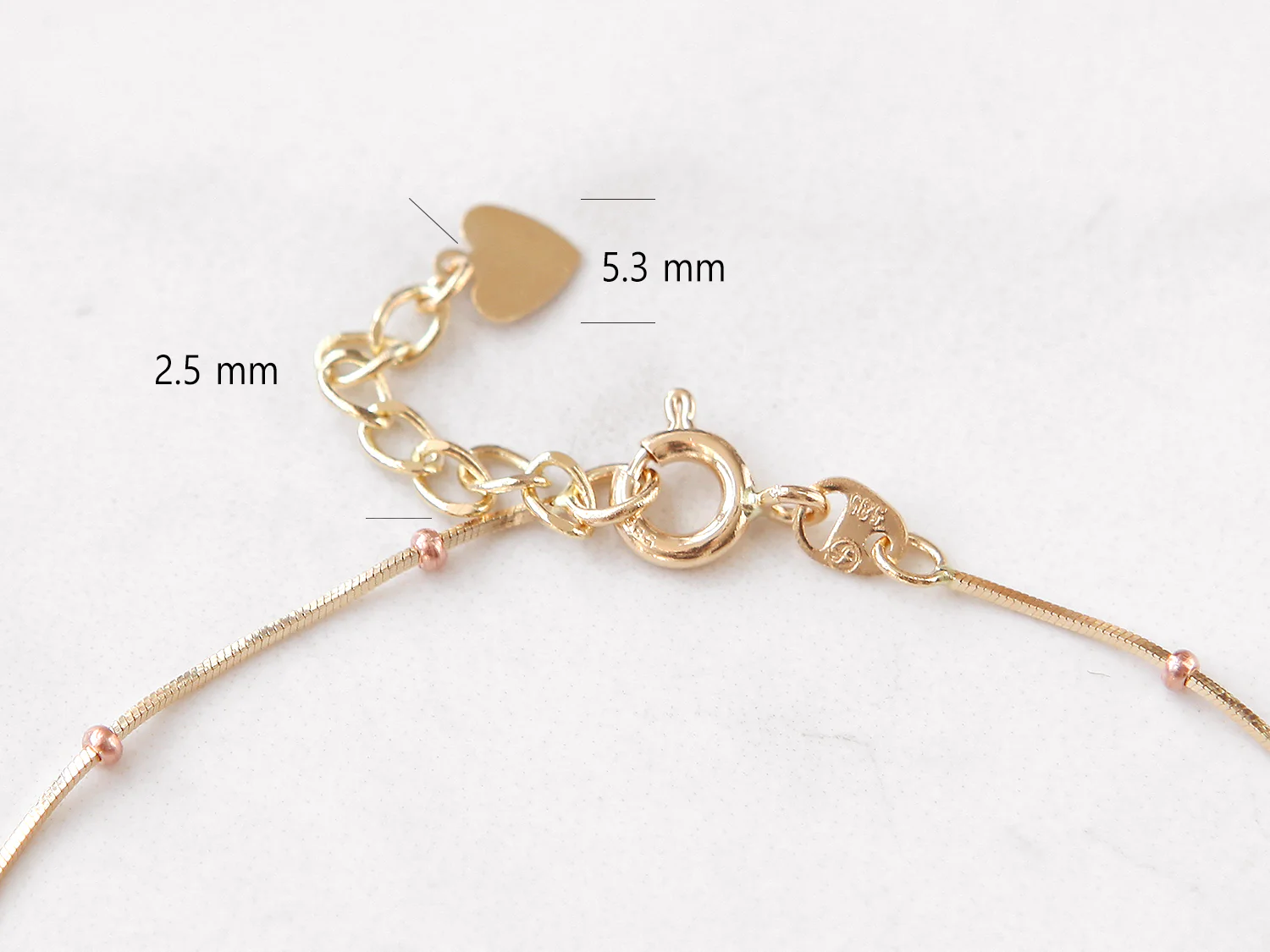 14K Gold One Line Mini Ball Snake Anklet Bracelet - Image 12