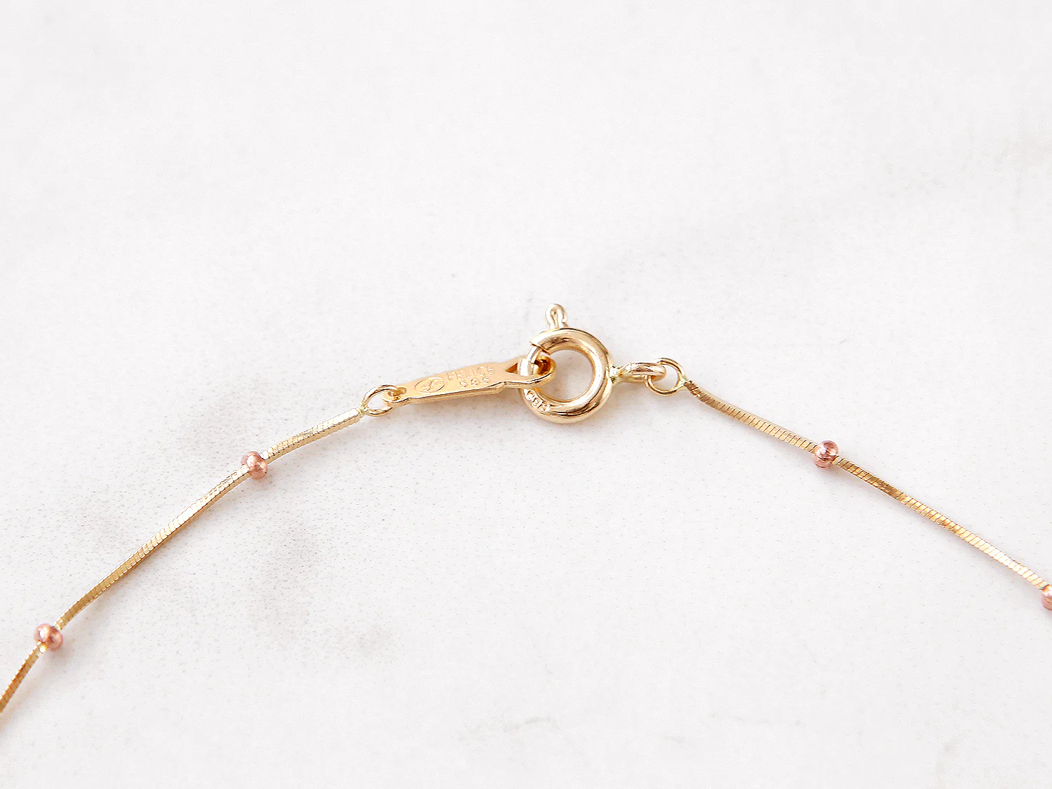 14K Gold One Line Mini Ball Snake Anklet Bracelet - Image 13