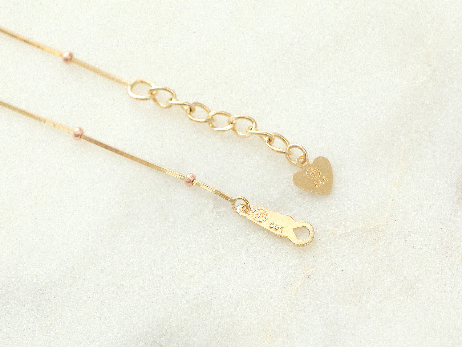 14K Gold One Line Mini Ball Snake Anklet Bracelet - Image 14