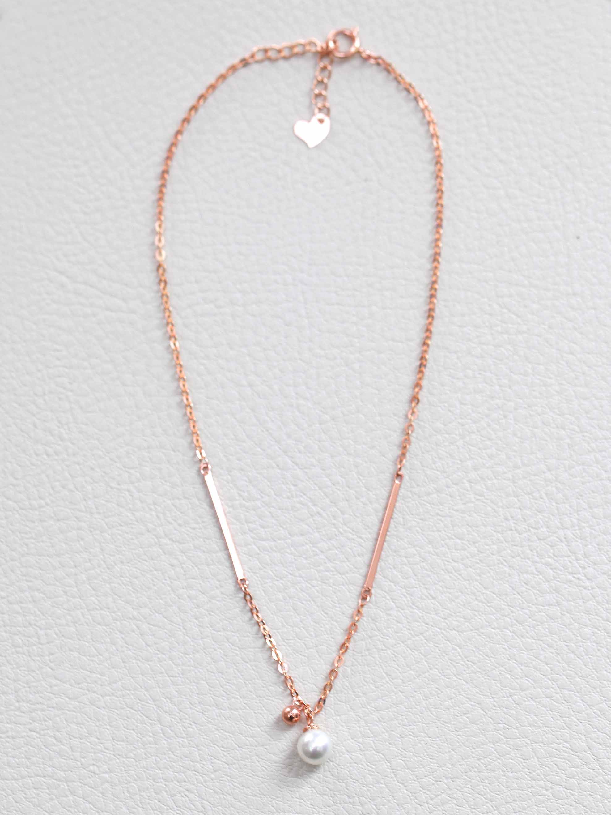 14K Gold Pearl & Ball Anklet - Image 4