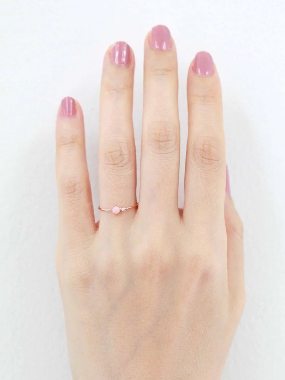 14K Gold Pink Stone Cubic Ring - Image 4