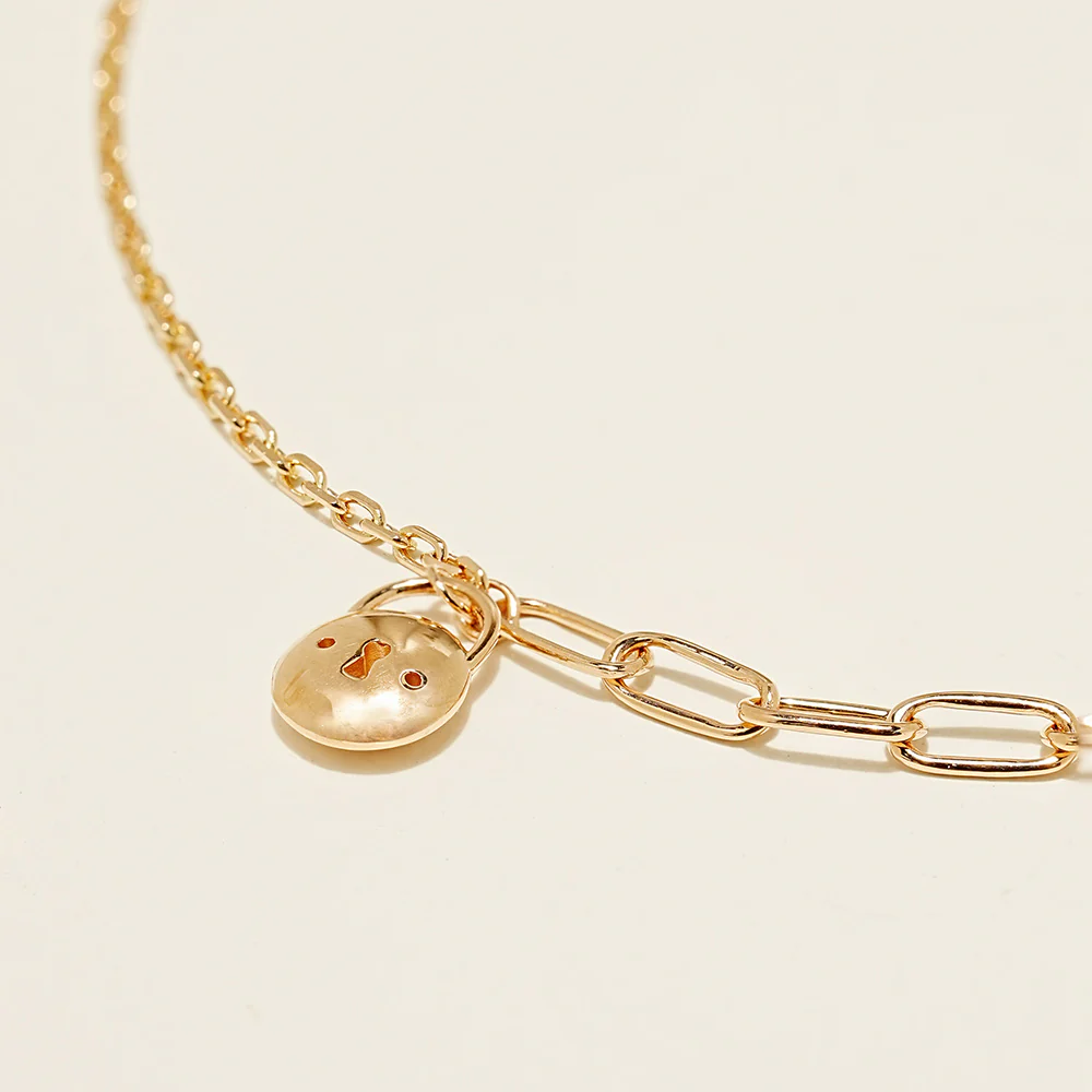 14K Point Lock Anklet Bracelet - Image 12