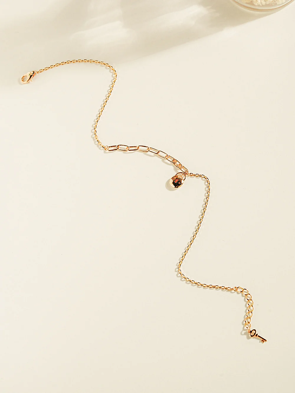 14K Point Lock Anklet Bracelet - Image 5