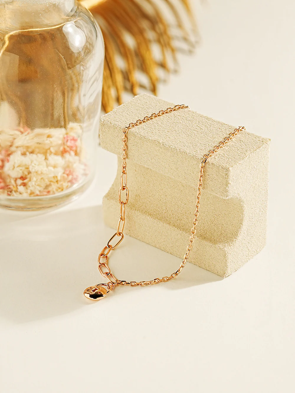 14K Point Lock Anklet Bracelet - Image 7