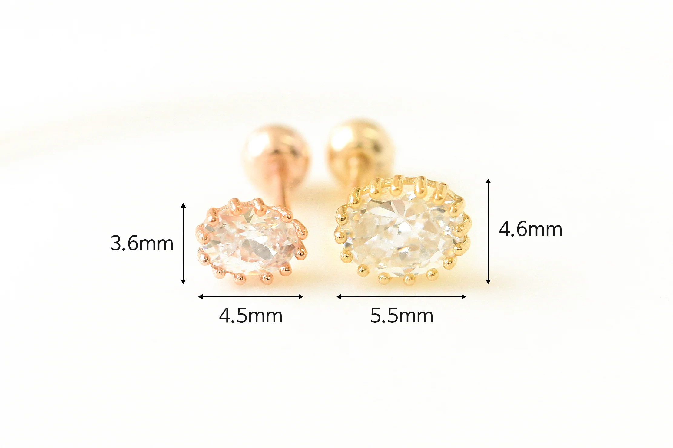 14K Gold Round Cubic Cartilage Earring 20G - Image 10