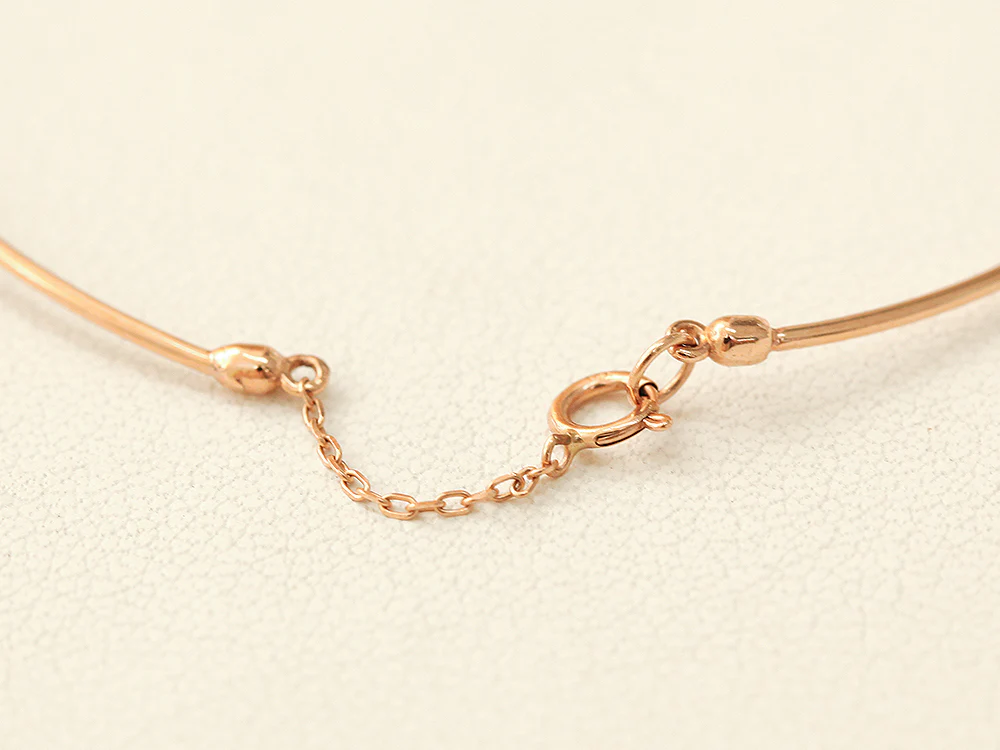 14K Gold Slim Mini Cubic Bangle - Image 11
