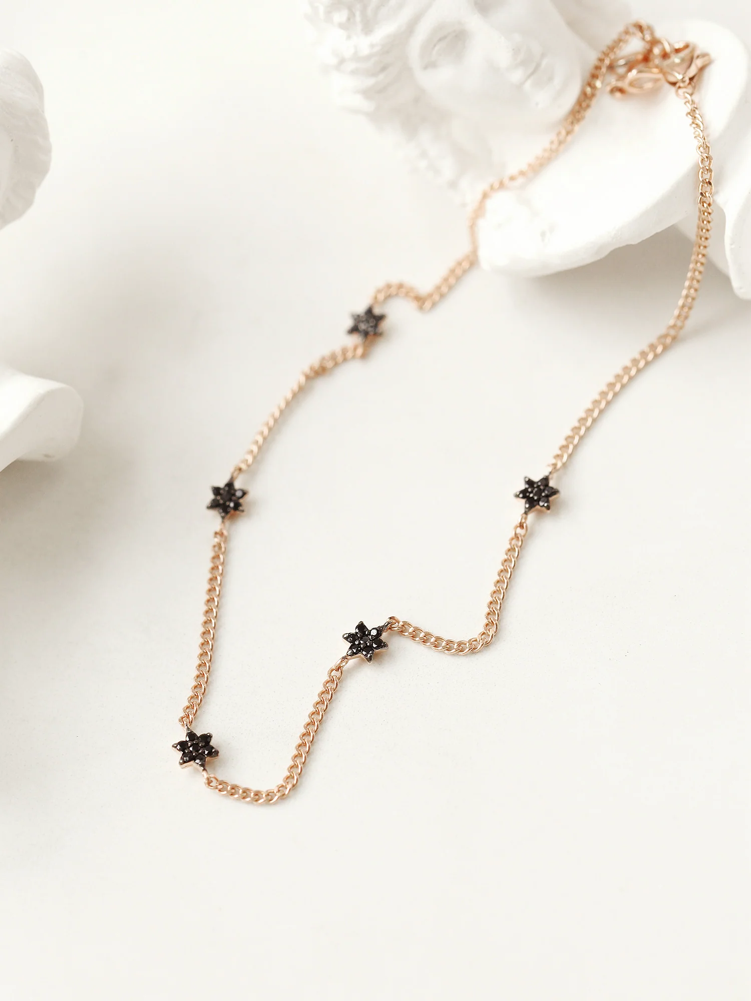 14K 18K gold Black star Anklet - Image 10