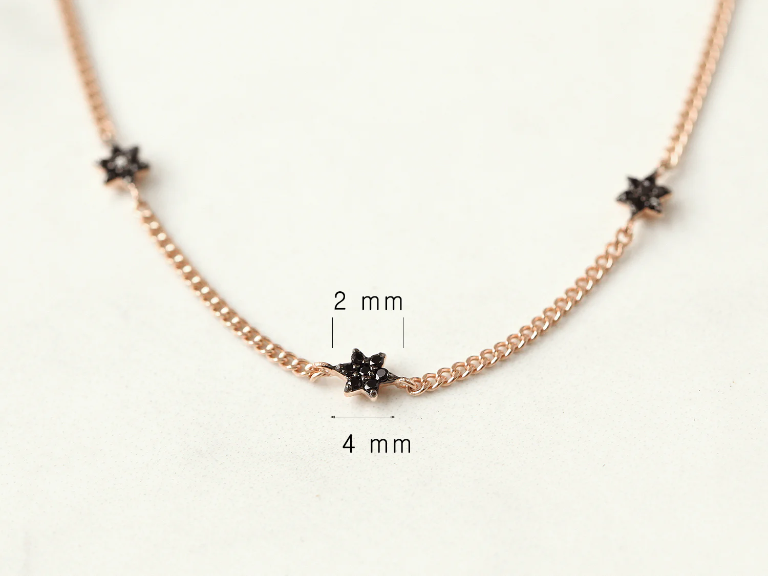 14K 18K gold Black star Anklet - Image 11