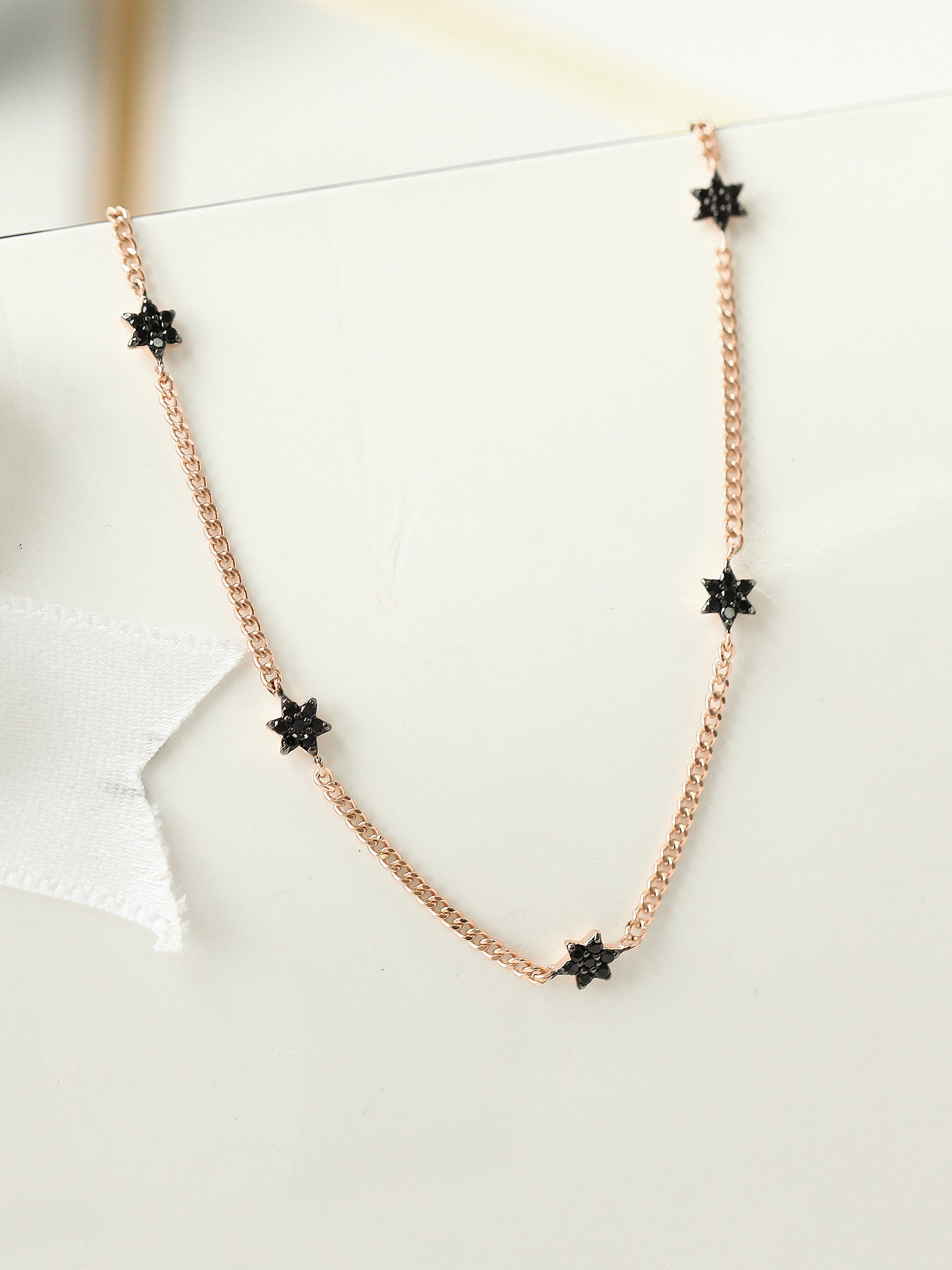 14K 18K gold Black star Anklet - Image 8
