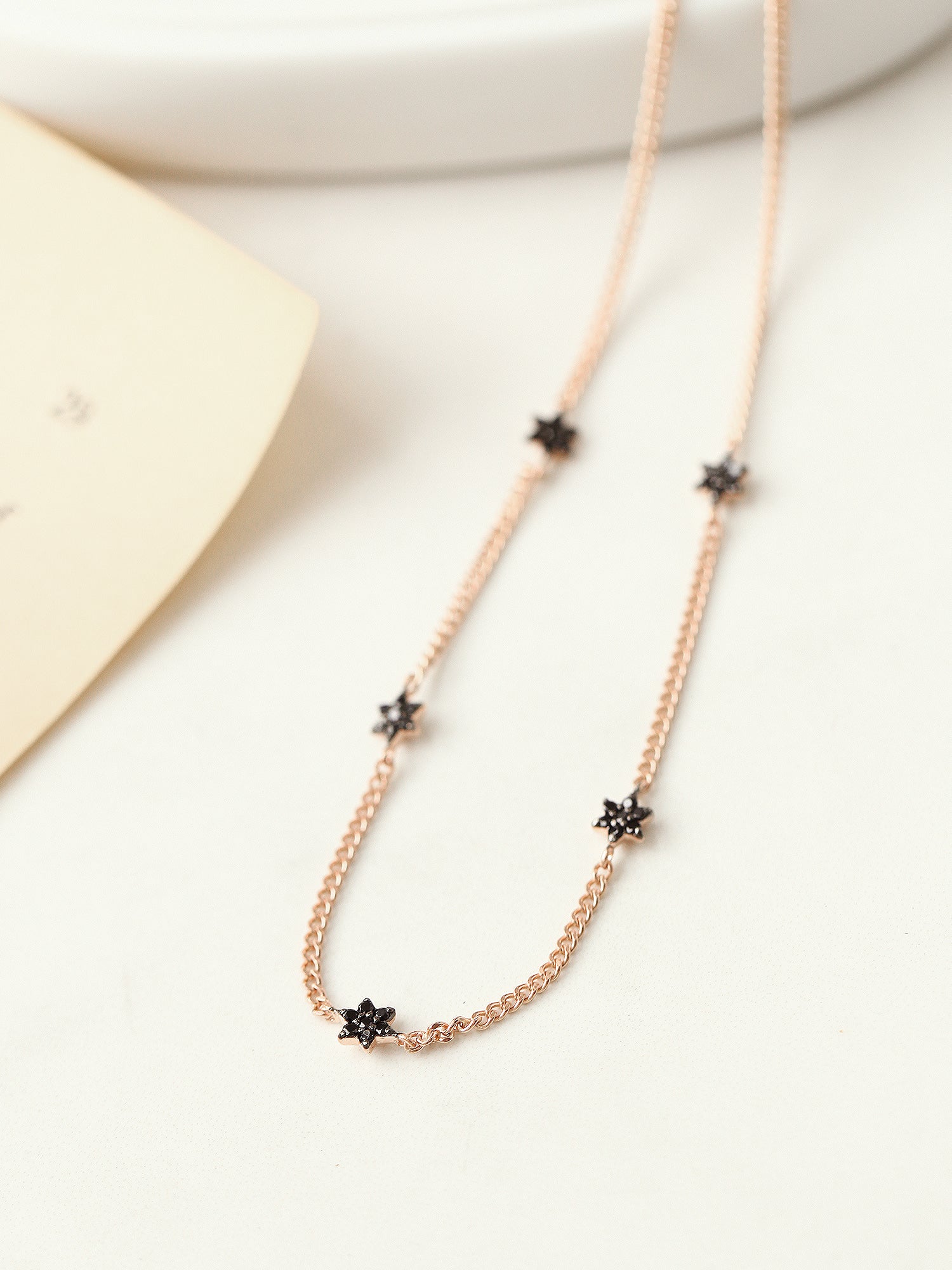 14K 18K gold Black star Anklet - Image 9