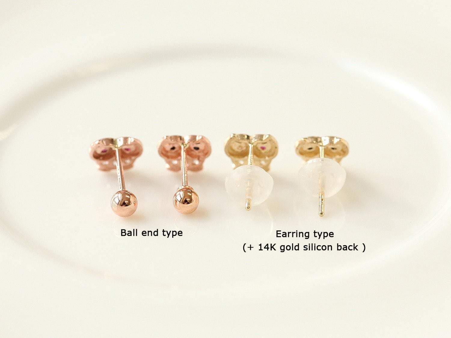 14K Gold Honey Bee Cartilage Earring 20G - Image 10
