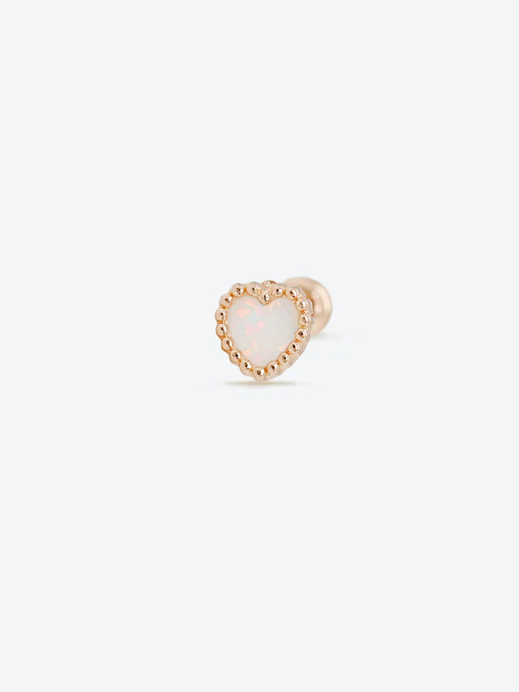 14K Solid Gold Bold Classic Antique Heart Cartilage Earring 20G - Image 16