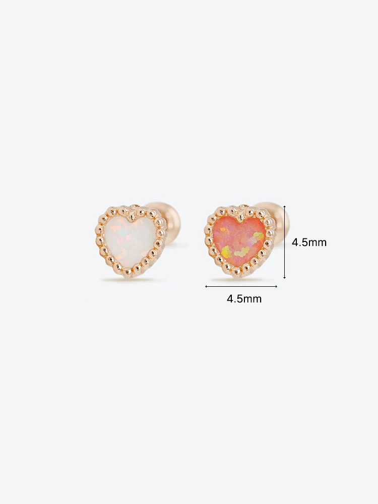 14K Solid Gold Bold Classic Antique Heart Cartilage Earring 20G - Image 23