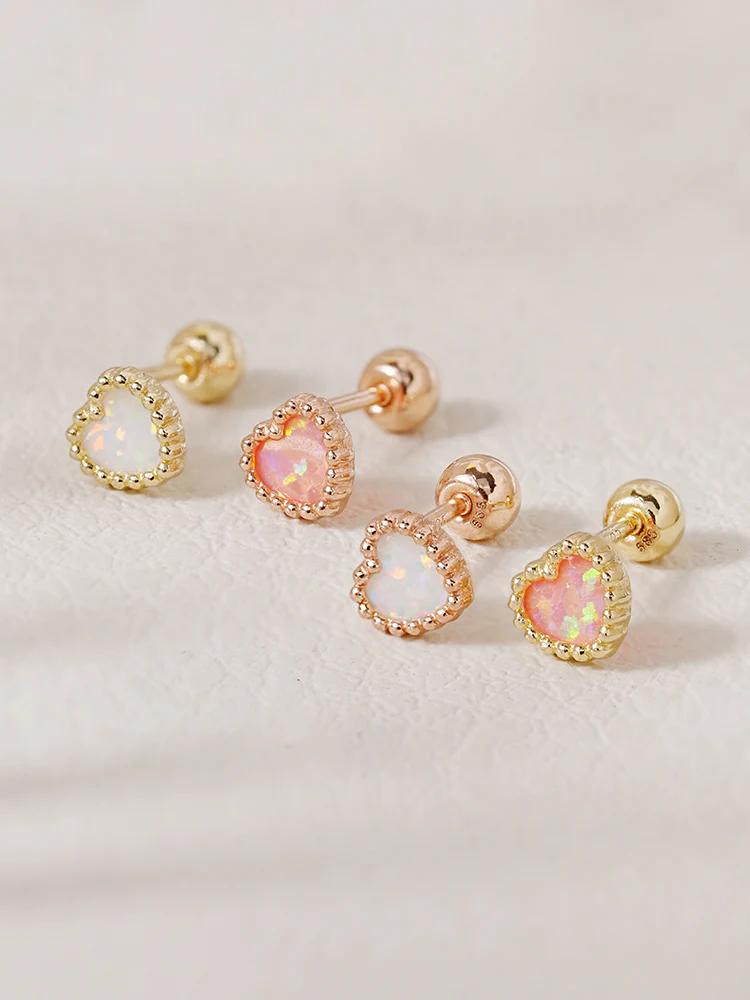 14K Solid Gold Bold Classic Antique Heart Cartilage Earring 20G - Image 7