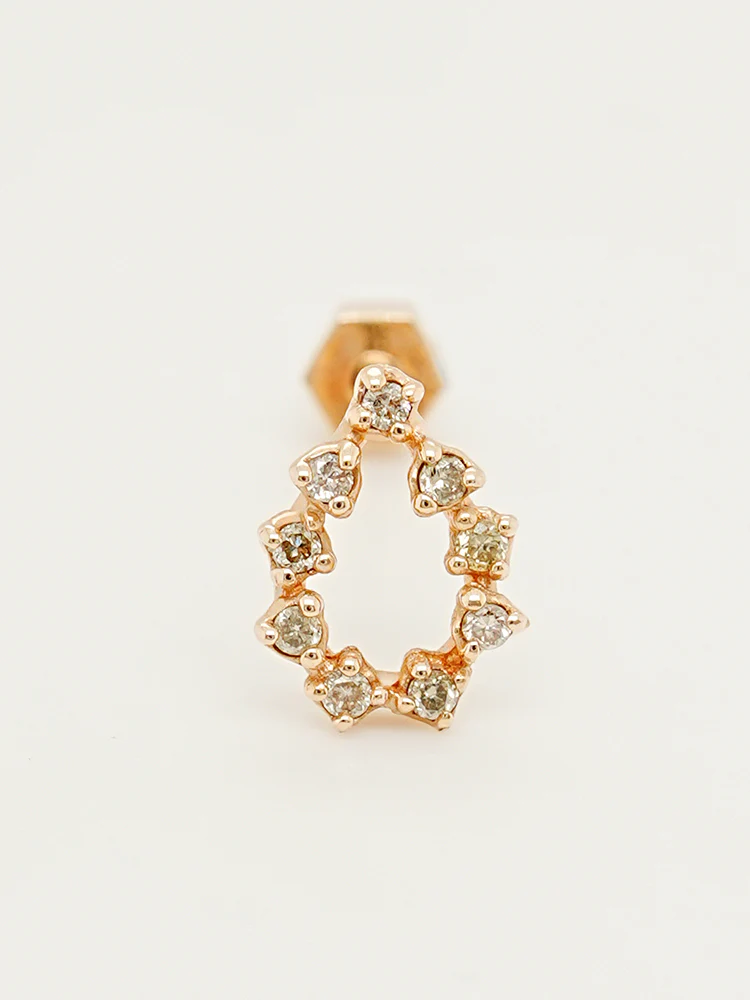 14K Solid Gold Circle of Star Cartilage Earring 18G - Image 12