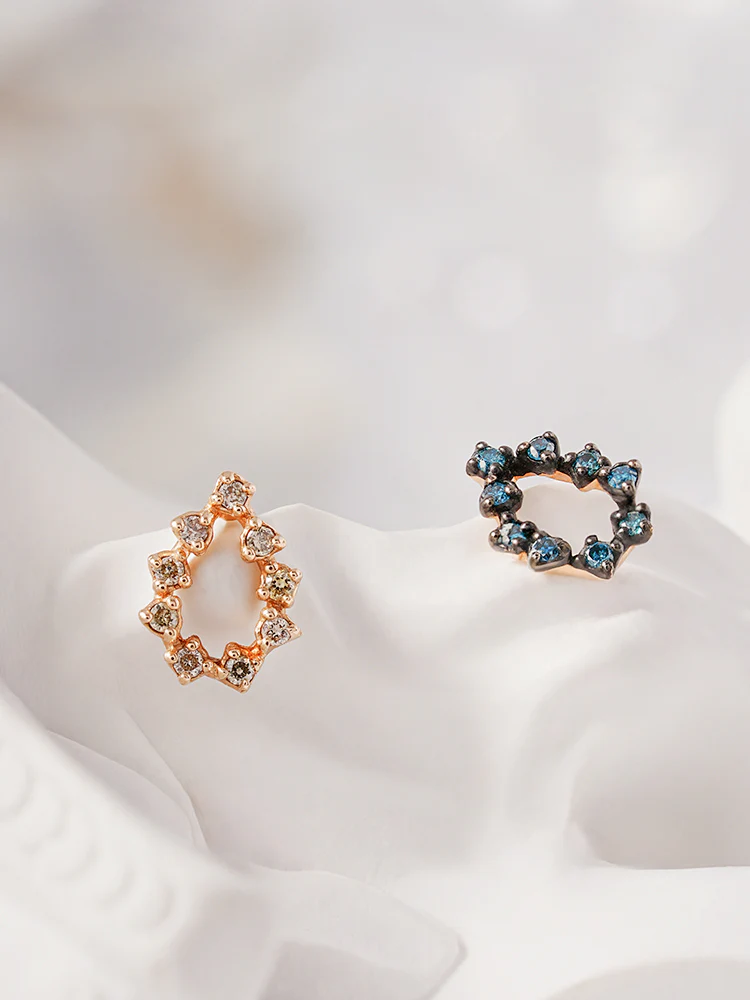 14K Solid Gold Circle of Star Cartilage Earring 18G - Image 3