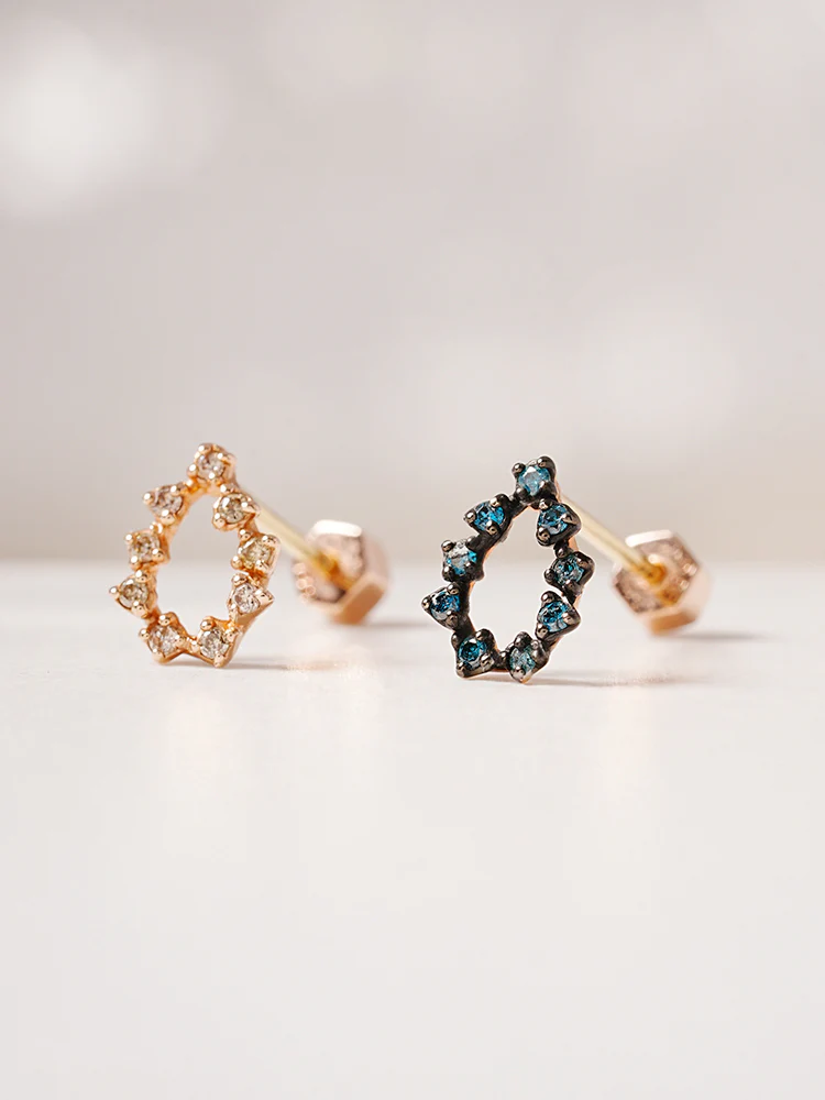 14K Solid Gold Circle of Star Cartilage Earring 18G - Image 4