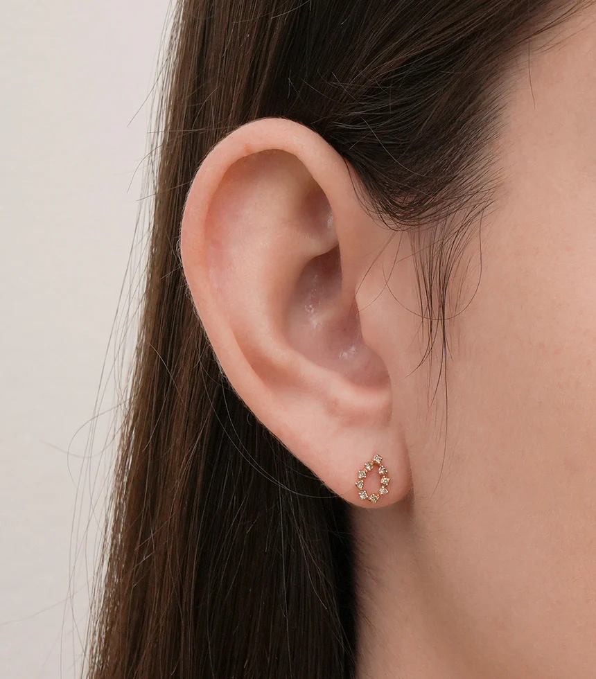 14K Solid Gold Circle of Star Cartilage Earring 18G - Image 8