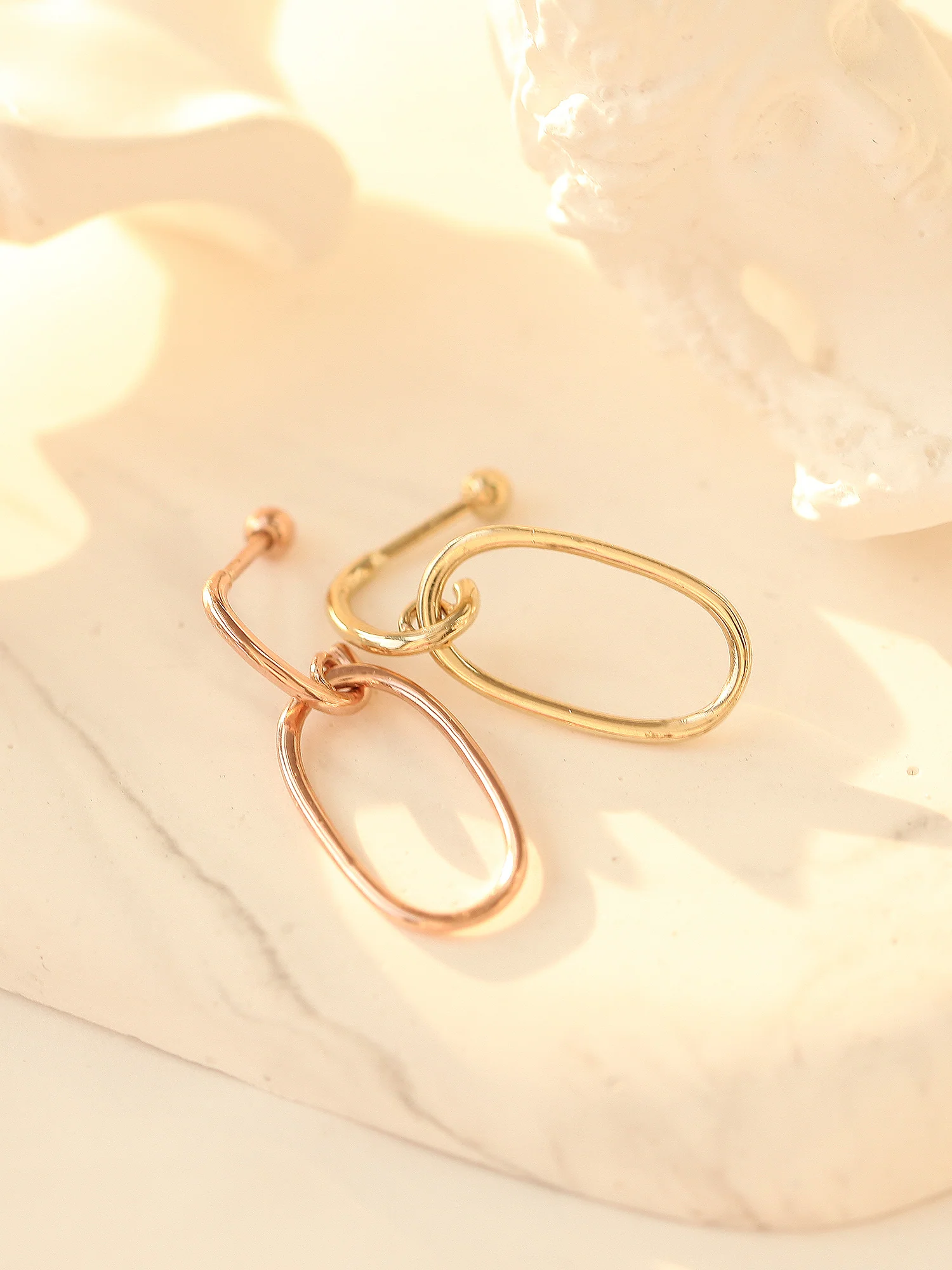 14K Gold Clip Drop Earlobe Piercing 18g16g - Image 7