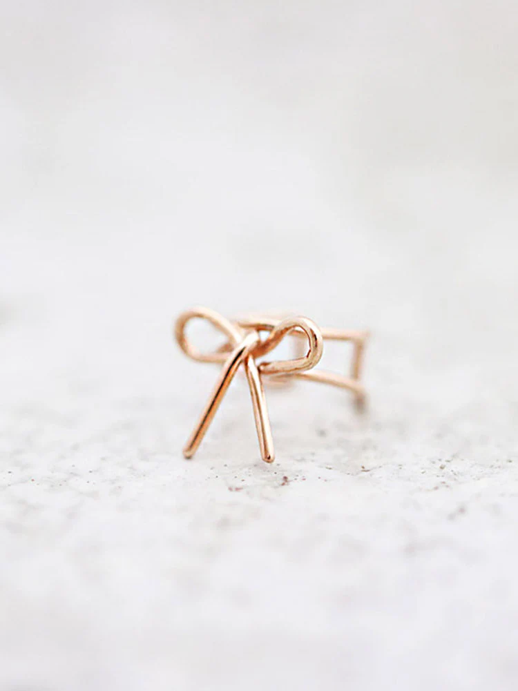 14K Gold ribbon ear cuff - Image 3