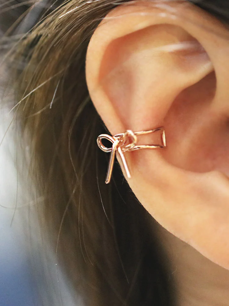 14K Gold ribbon ear cuff - Image 8