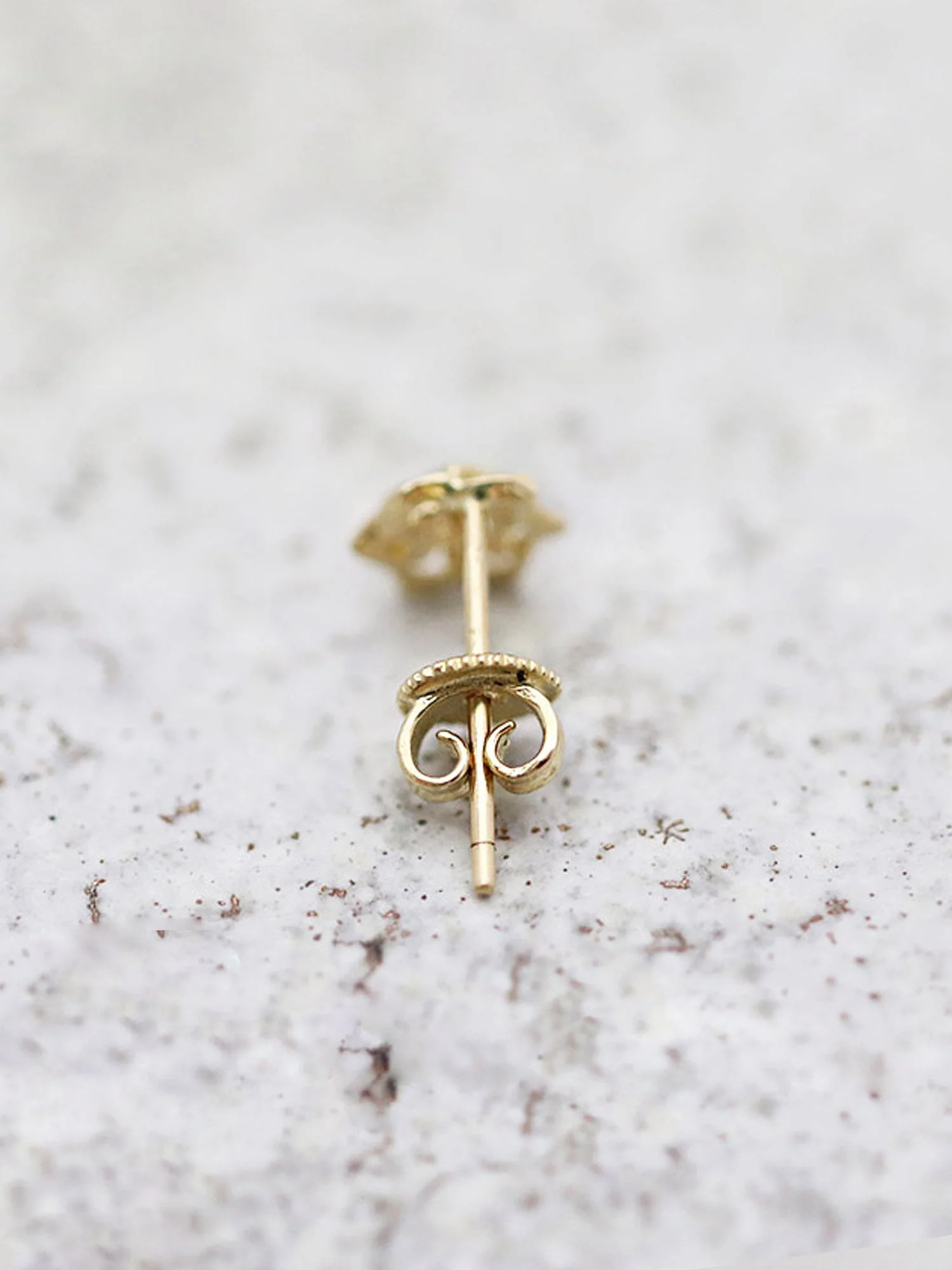 14K Gold Earring Butterfly Back - Image 3
