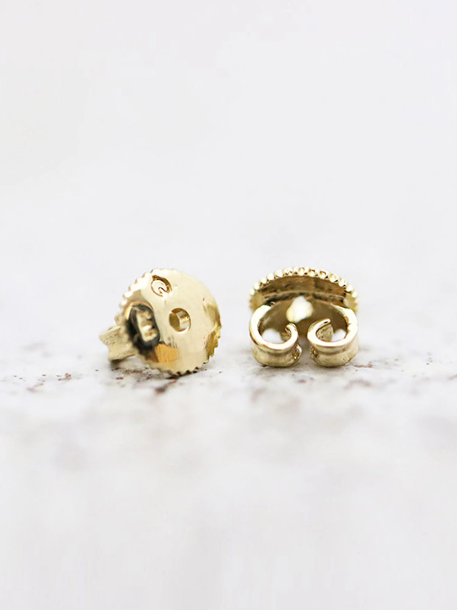 14K Gold Earring Butterfly Back - Image 4