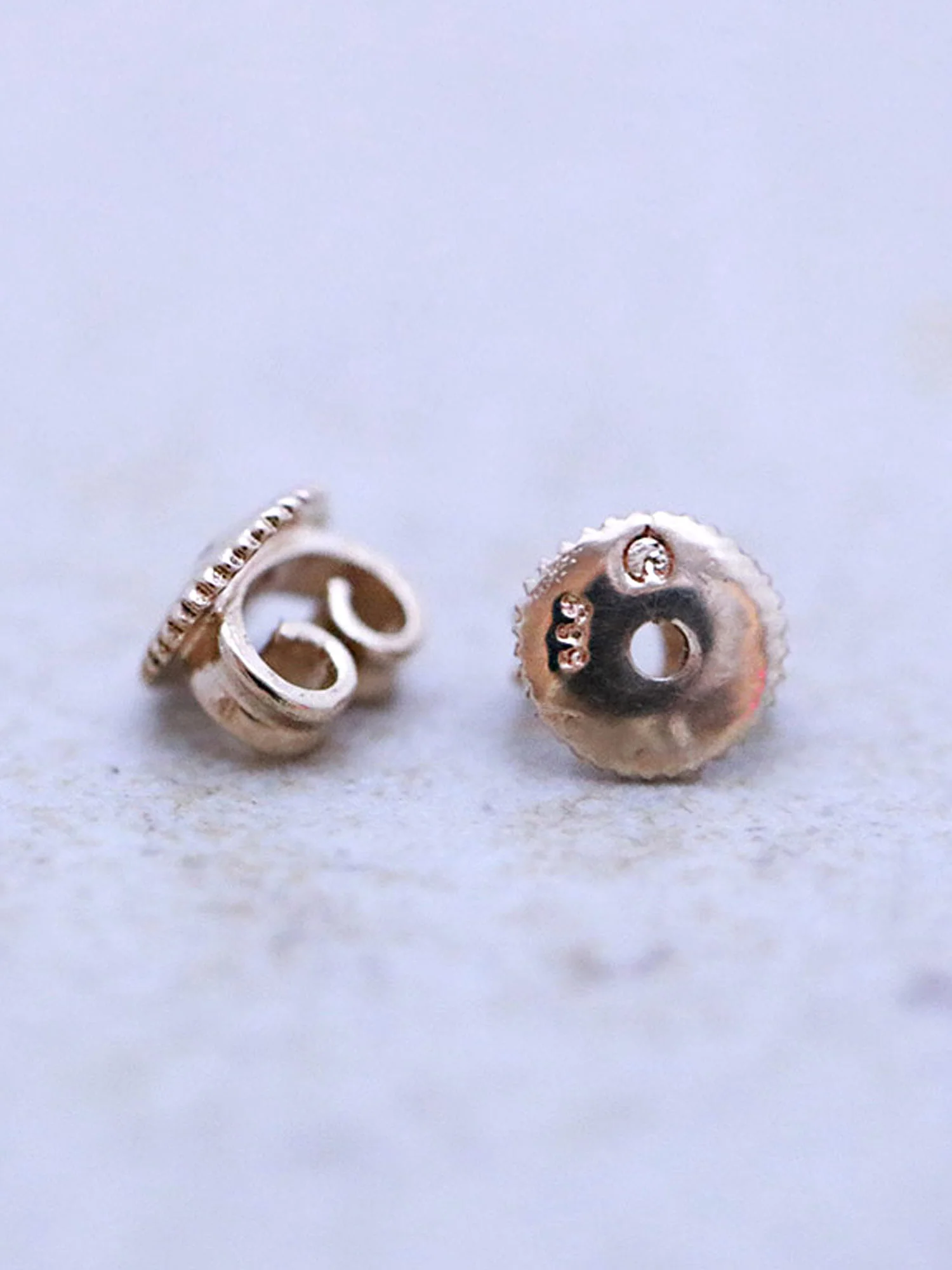 14K Gold Earring Butterfly Back - Image 5