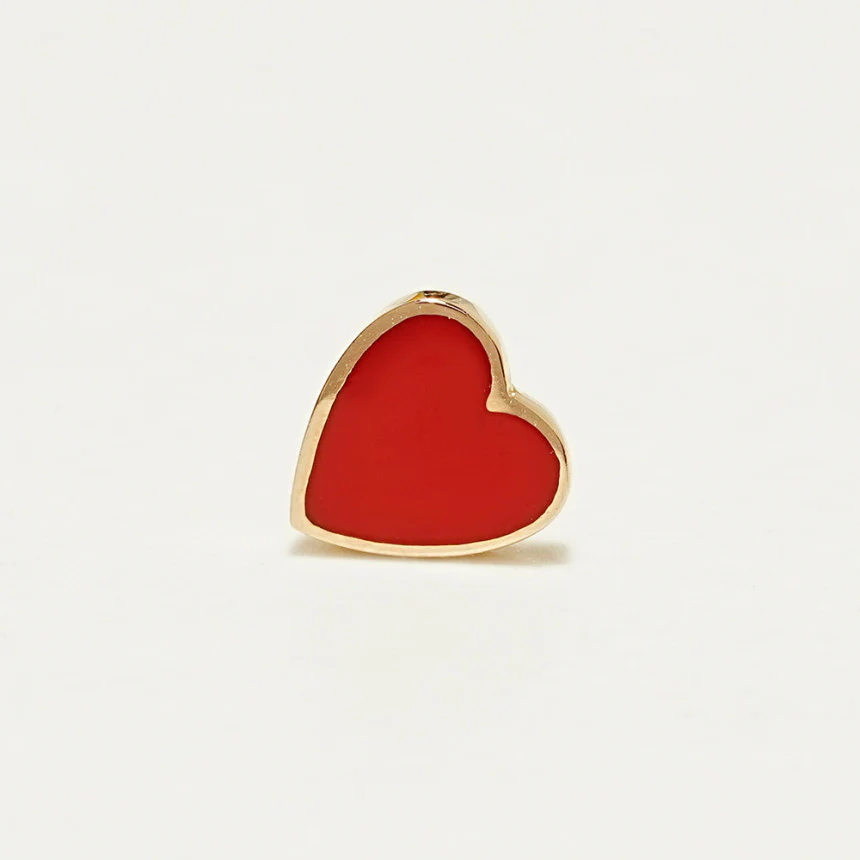 14K Solid Gold Enamel Heart Cartilage Earring 20G18G16G - Image 10
