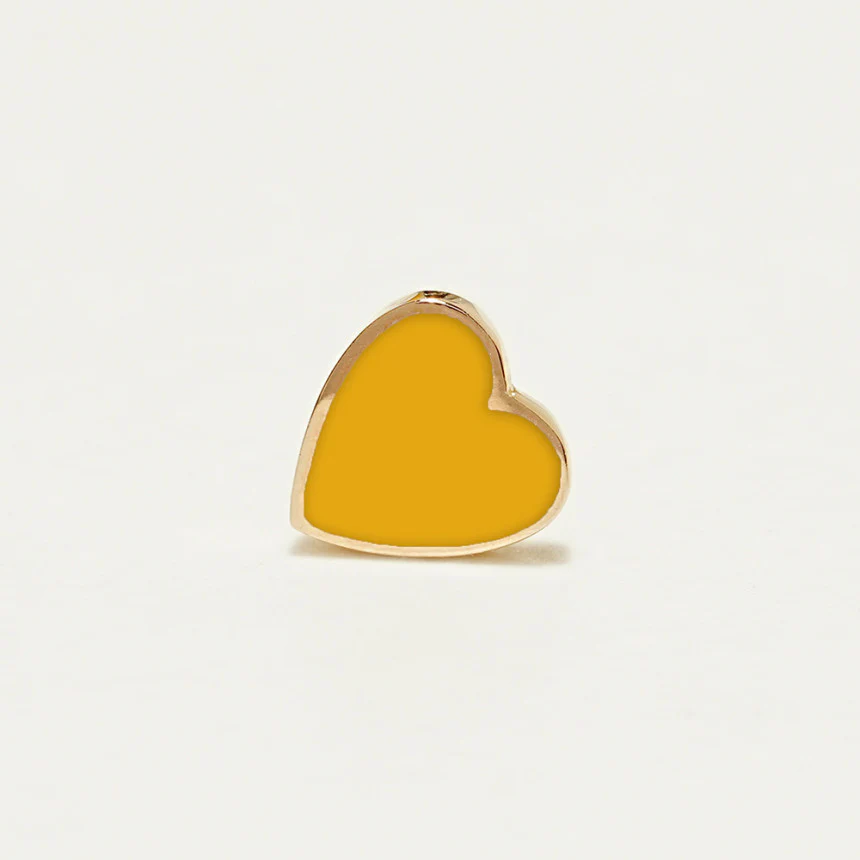 14K Solid Gold Enamel Heart Cartilage Earring 20G18G16G - Image 14